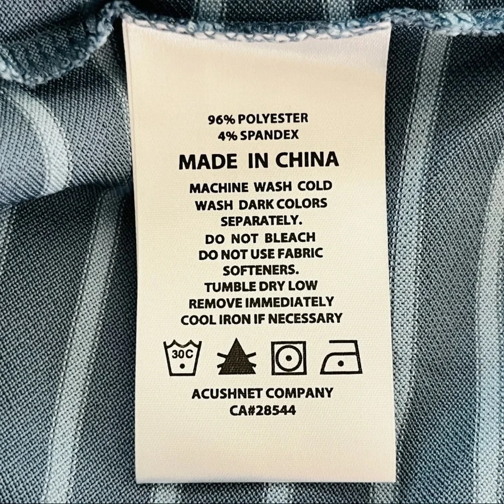 FootJoy FJ Shirt Mens Large Golf Polo Breton Stripe Short Sleeves Active Blue - Picture 9 of 13